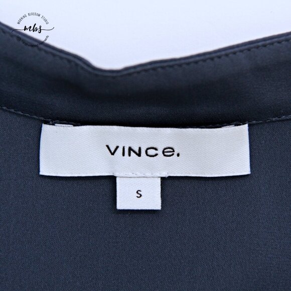 Vince Silk Blend Sleeveless Button Down High Low Blouse Purple Blue Women S - Picture 10 of 10